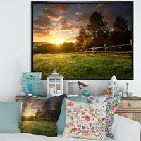 Fenced Ranch at Sunrise  Wall Art