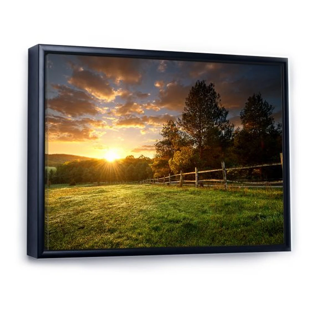 Fenced Ranch at Sunrise  Wall Art