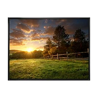 Fenced Ranch at Sunrise  Wall Art