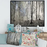 Dark Morning Forest Panorama  Canvas Wall Art Print