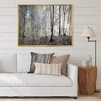 Dark Morning Forest Panorama  Canvas Wall Art Print