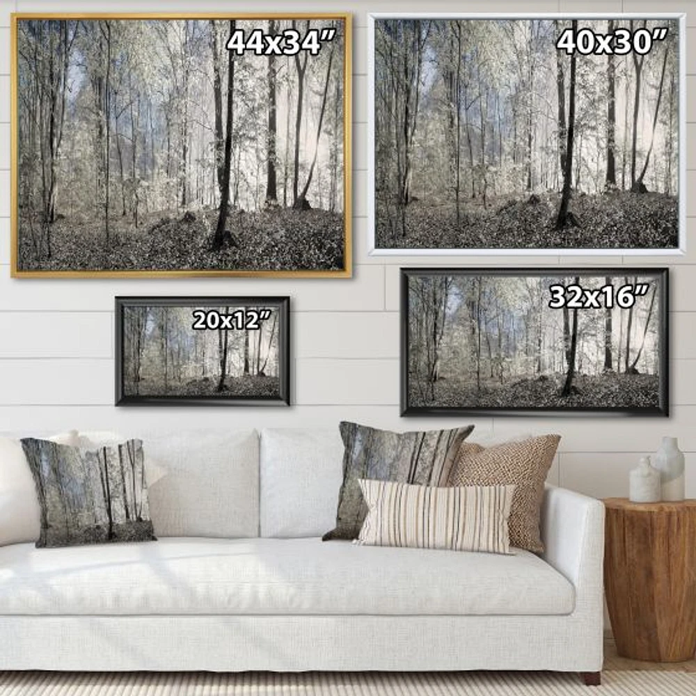 Dark Morning Forest Panorama  Canvas Wall Art Print