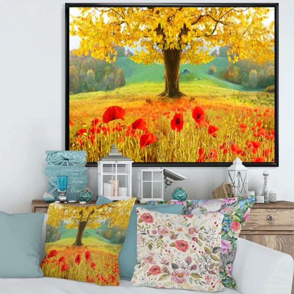 Beautiful Autumn Yellow Tree  Wall Art