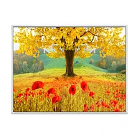 Beautiful Autumn Yellow Tree  Wall Art