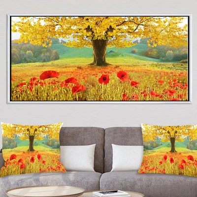 Beautiful Autumn Yellow Tree  Wall Art