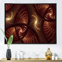 Brown Symmetrical Fractal Pattern  Wall Art