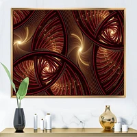 Brown Symmetrical Fractal Pattern  Wall Art