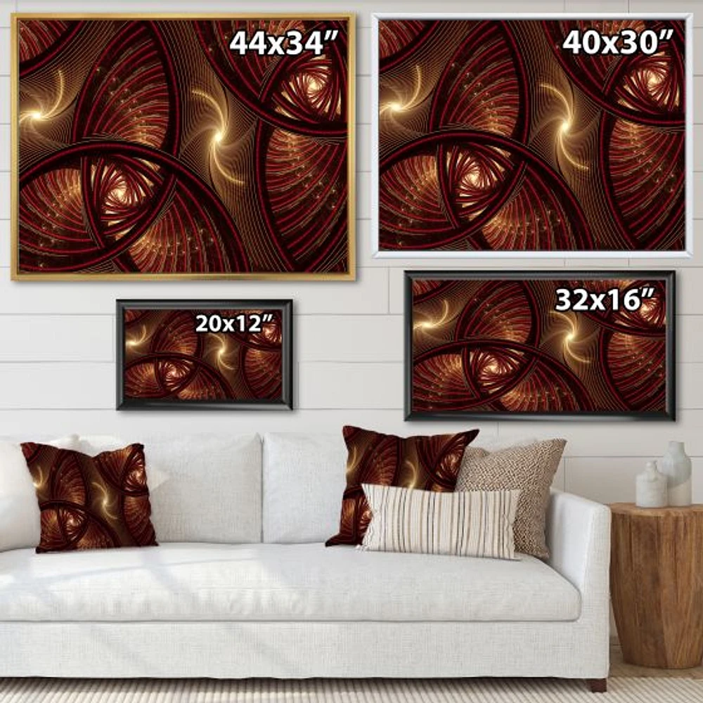 Brown Symmetrical Fractal Pattern  Wall Art