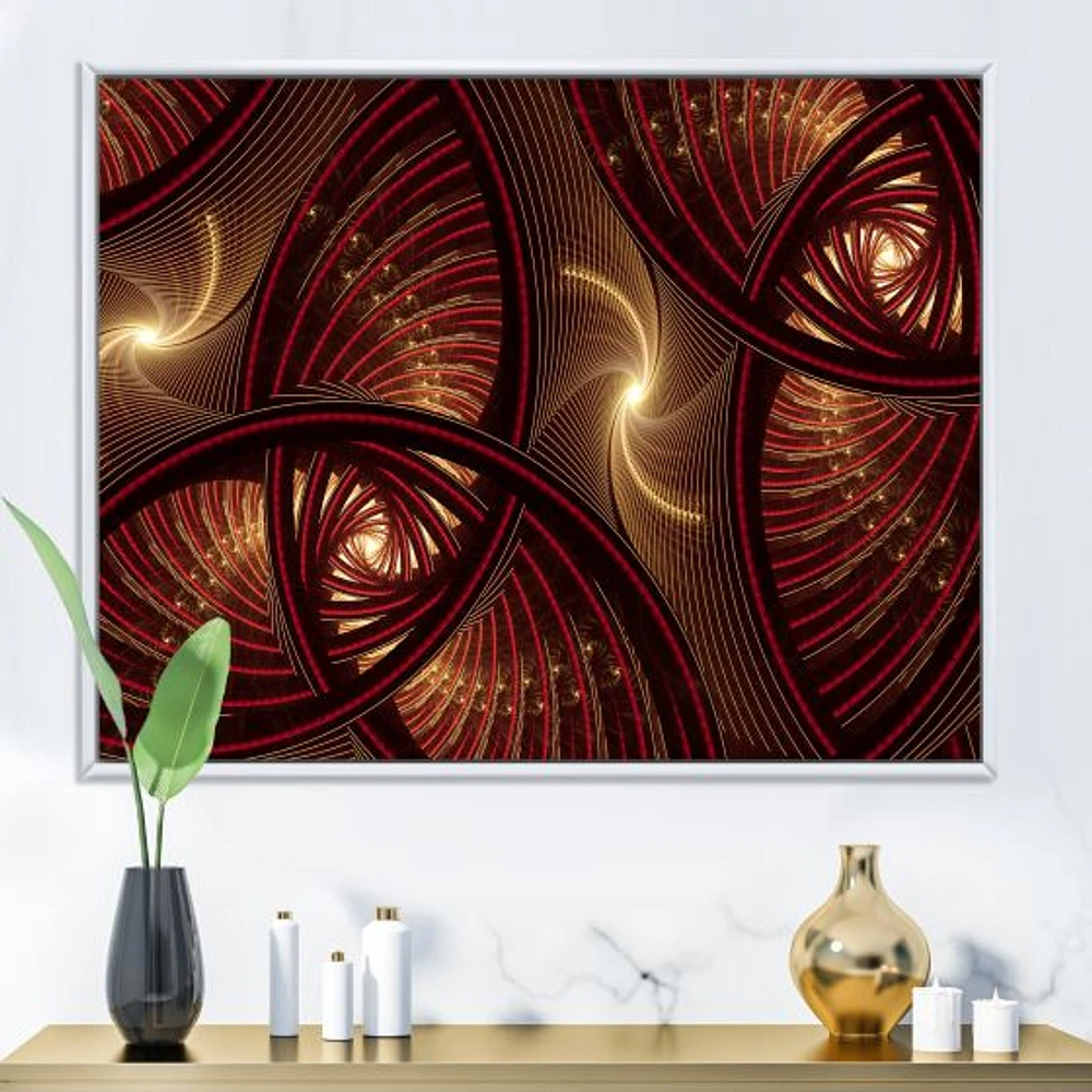 Brown Symmetrical Fractal Pattern  Wall Art