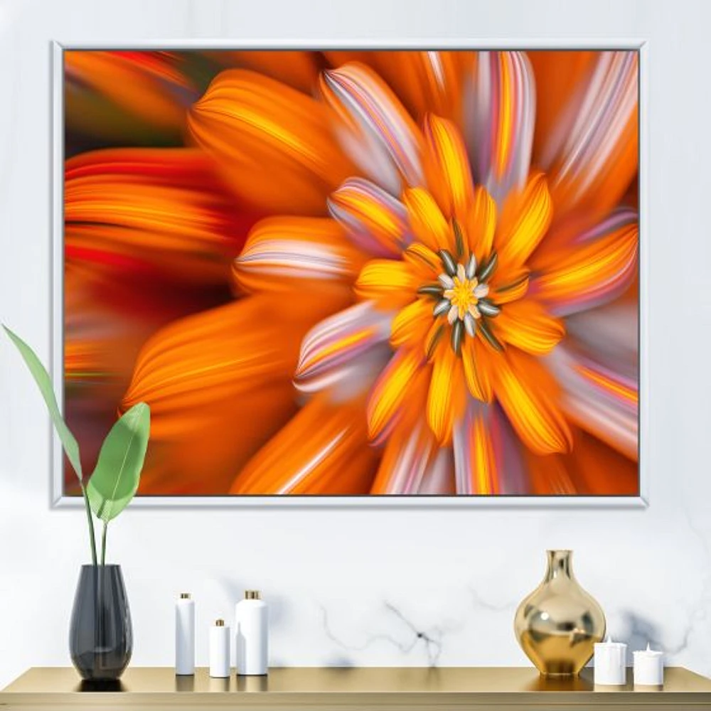 Massive Orange Fractal Flower  Canvas Art Print