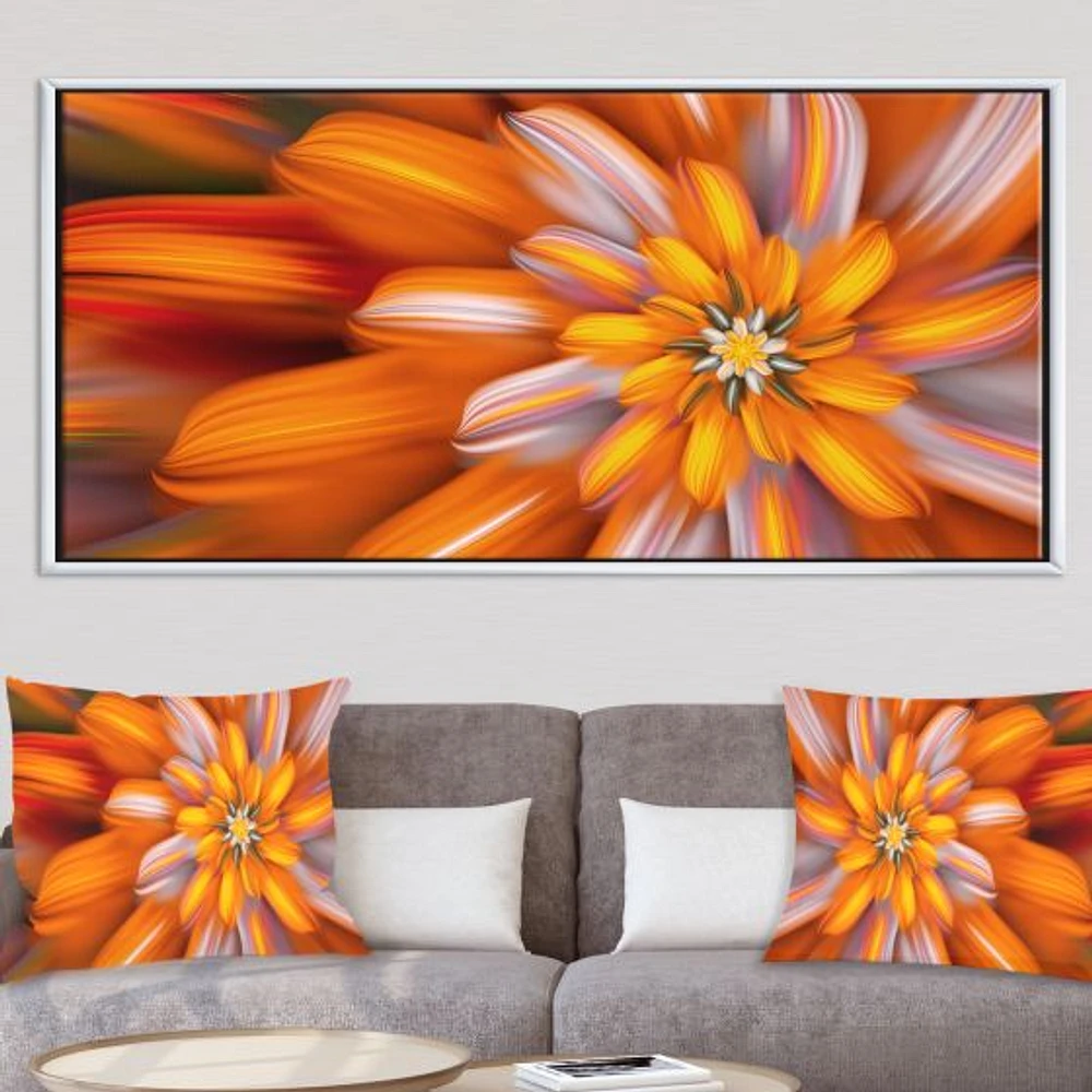 Massive Orange Fractal Flower  Canvas Art Print