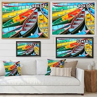 Rowing Boats on the Lake Pokhara  Canvas Wall Art Print