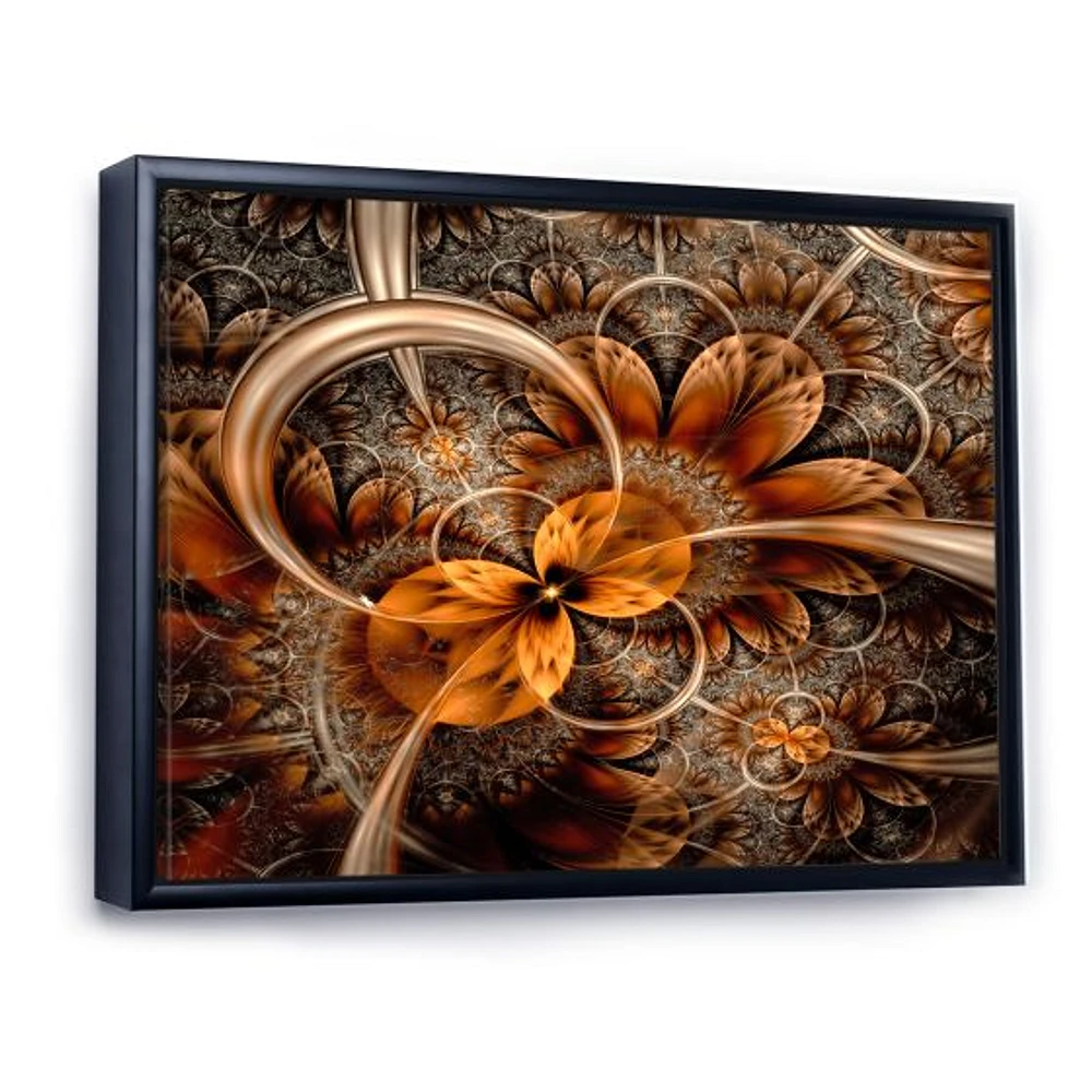 Dark Orange Fractal Flower  Canvas Art Print