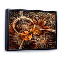 Dark Orange Fractal Flower  Canvas Art Print