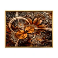 Dark Orange Fractal Flower  Canvas Art Print