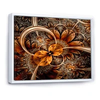 Dark Orange Fractal Flower  Canvas Art Print