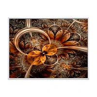 Dark Orange Fractal Flower  Canvas Art Print