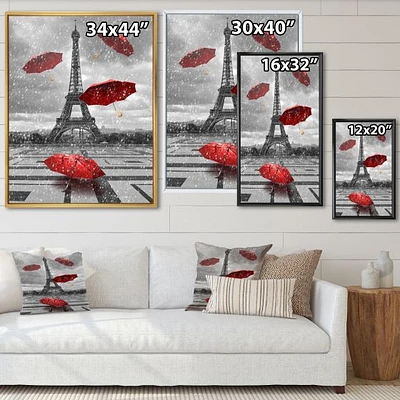 Flying Umbrella with Eiffel Tower  Canvas