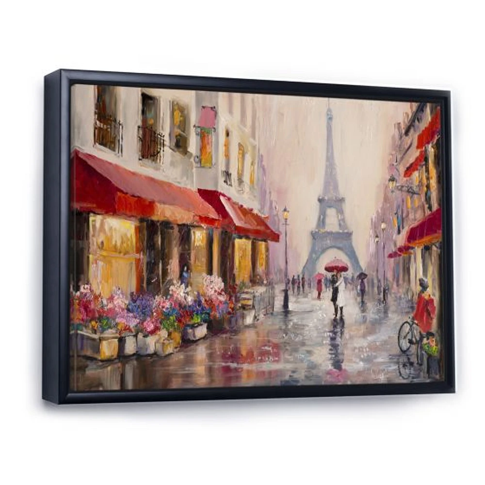 Lovers Paris Eiffel Tower  Canvas Wall Art Print