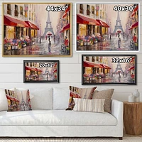 Lovers Paris Eiffel Tower  Canvas Wall Art Print