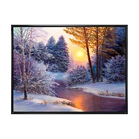 Winter Forest River  Wall Art