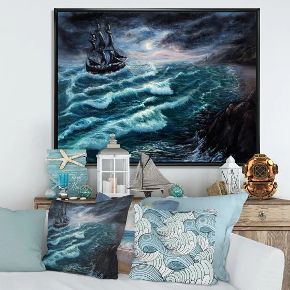 Toile « Pirate Ship Under Stormy Cloud