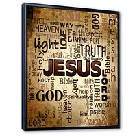 Toile « Jesus Word Cloud Grunge Background »