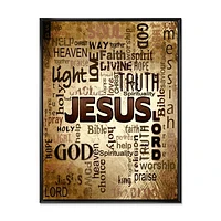 Toile « Jesus Word Cloud Grunge Background »