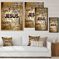 Jesus Word Cloud Grunge Background  Wall Art