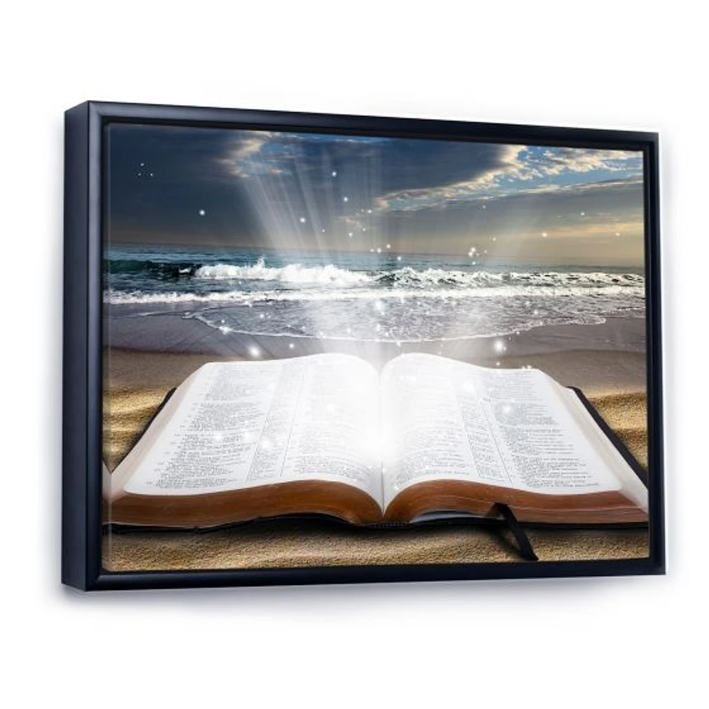 Toile « Jesus Bible at the Beach »