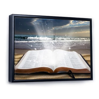 Jesus Bible at the Beach Canvas Wall Art