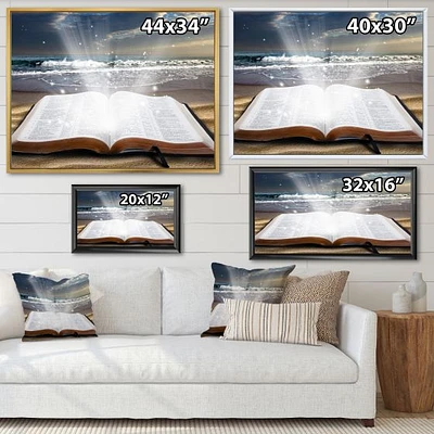 Jesus Bible at the Beach Canvas Wall Art