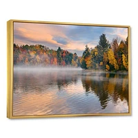 Autumn Foliage by The Lakeside  Canvas Wall Art Print