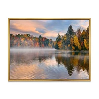 Autumn Foliage by The Lakeside  Canvas Wall Art Print