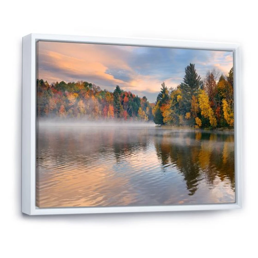 Autumn Foliage by The Lakeside  Canvas Wall Art Print