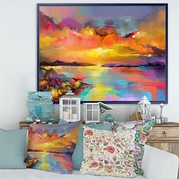 Sunset Painting with Colorful Reflections I  Wall Art