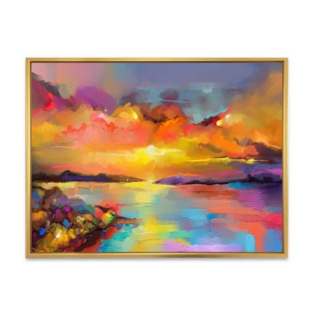 Sunset Painting with Colorful Reflections I  Wall Art