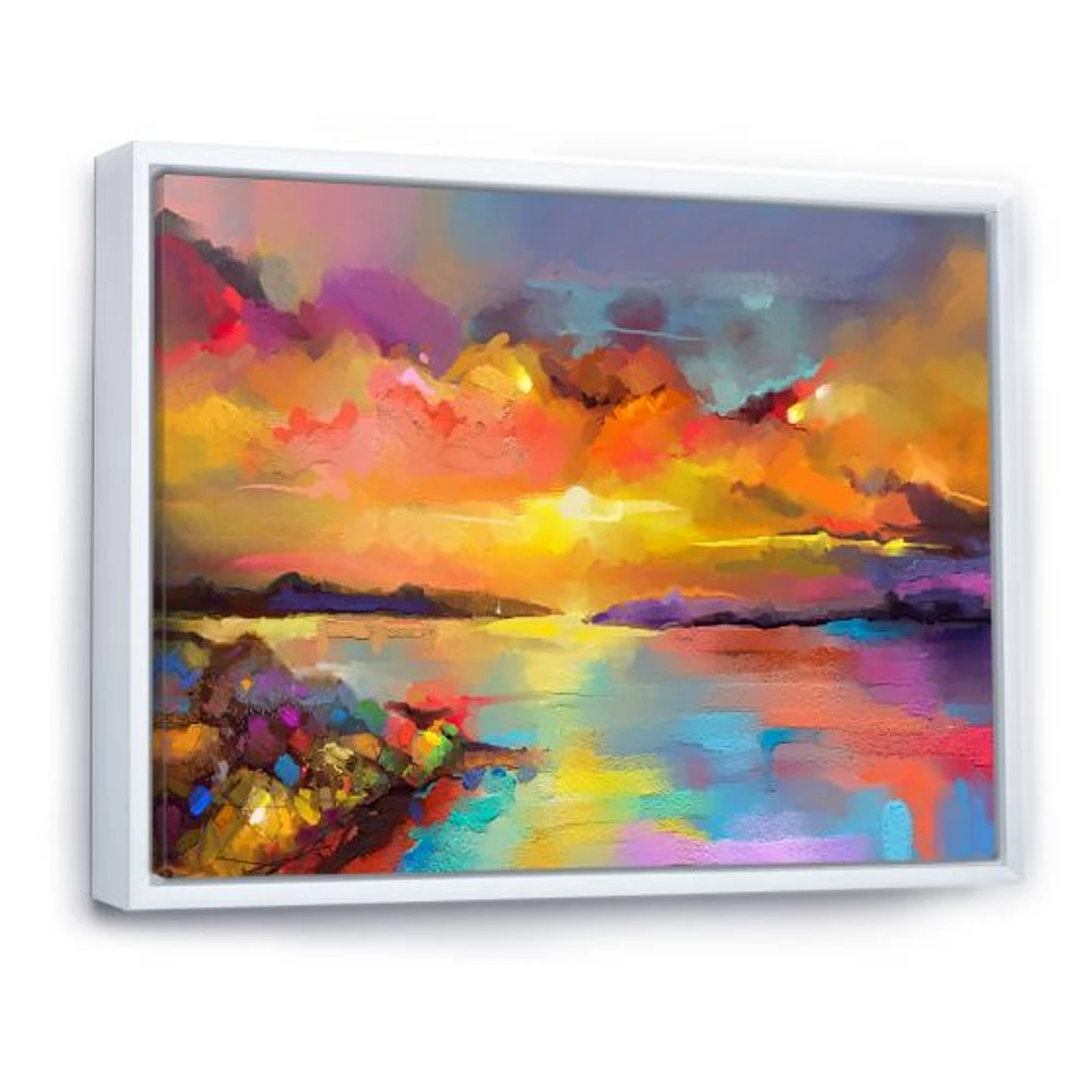 Sunset Painting with Colorful Reflections I  Wall Art