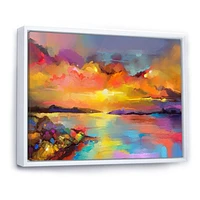 Sunset Painting with Colorful Reflections I  Wall Art