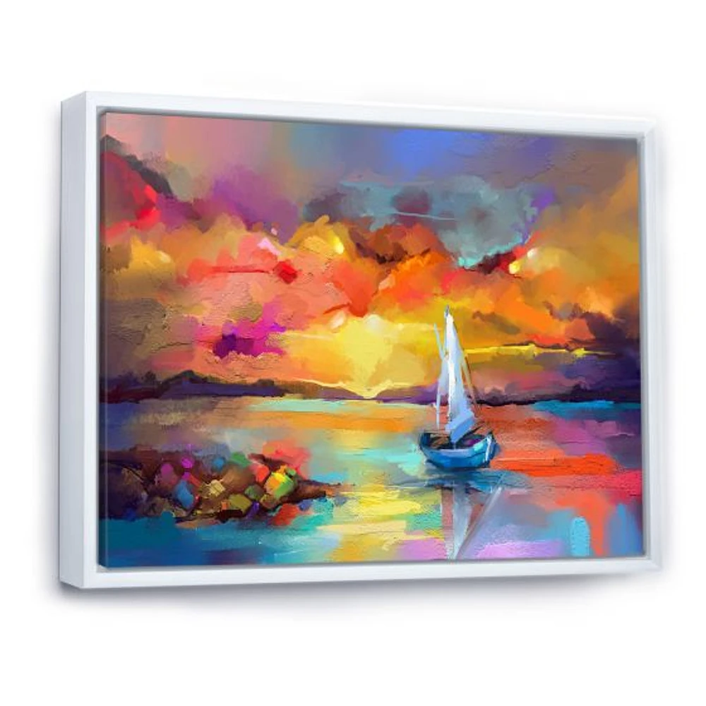 Sunset Painting with Colorful Reflections II  Wall Art