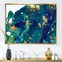 Toile « Golden Marble on Dark Blue Universe »