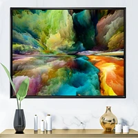 Colorful Motion Gradients of Surreal Mountains and Clouds  Wall Art