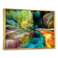 Colorful Motion Gradients of Surreal Mountains and Clouds  Wall Art