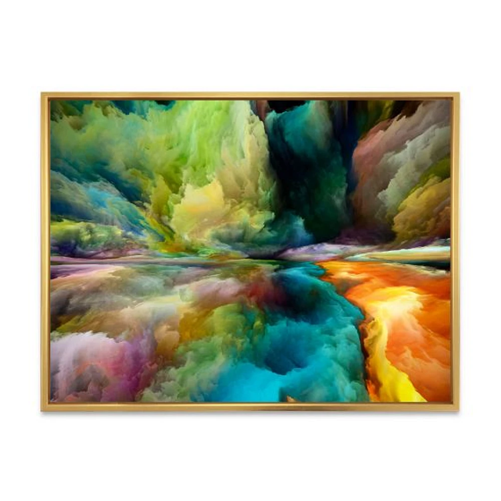 Colorful Motion Gradients of Surreal Mountains and Clouds  Wall Art