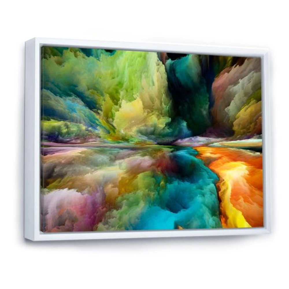 Colorful Motion Gradients of Surreal Mountains and Clouds  Wall Art