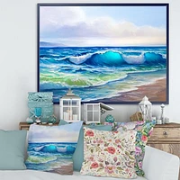 Toile « Seascape with Sunlight Catching A Wave »