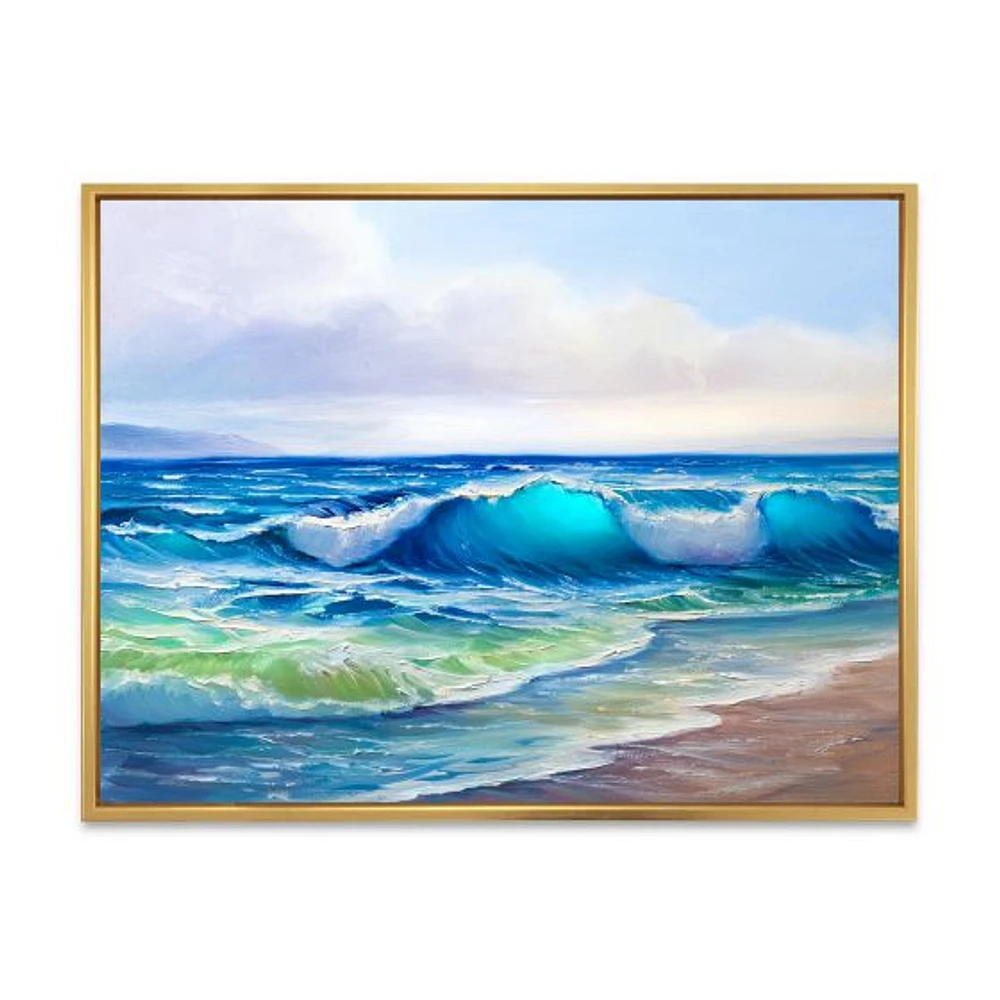 Toile « Seascape with Sunlight Catching A Wave »