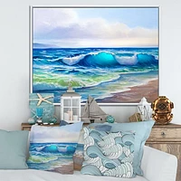 Toile « Seascape with Sunlight Catching A Wave »