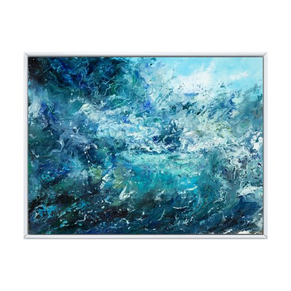 Toile « Wild Blue Ocean Waves V »