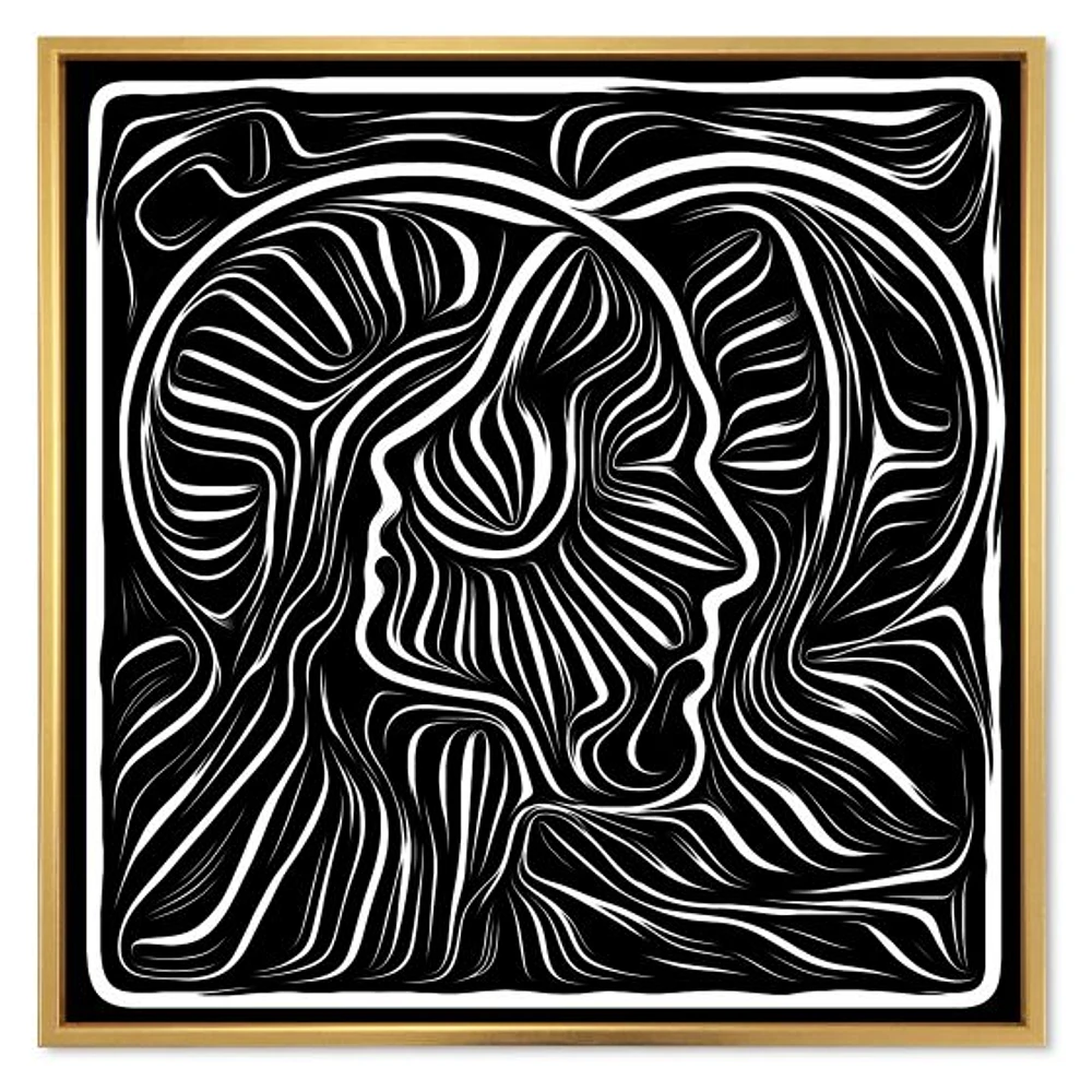 Black and White Awareness Portrait I  Wall Art